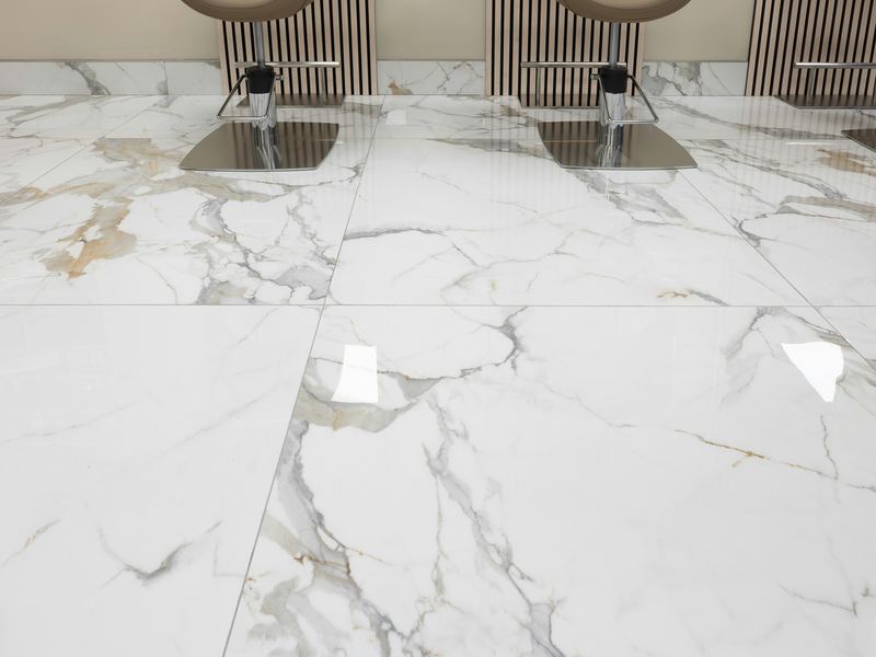 Marble floor tile detail
